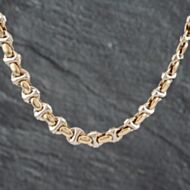 Pre-Owned 9ct Two Colour Gold Fancy 18 Inch Chain 41041456