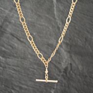 Pre-Owned 9ct Yellow Gold 19 Inch T-Bar Figaro Chain 41041509