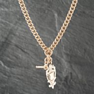 Pre-Owned Vintage Rose Gold With Shield Medal 16 Inch T-Bar Albert Chain 41041512