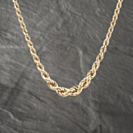 Pre-Owned 9ct Yellow Gold Graduated 18 Inch Rope Chain 41041592
