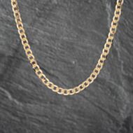 Pre-Owned 9ct Yellow Gold Flat Oval 18 Inch Curb Chain 41041608