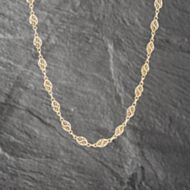 Pre-Owned 18ct Yellow Gold Oval Filligree Link 19 Inch Fancy Chain 41041654