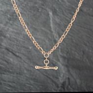Pre-Owned 9ct Yellow Gold 19 Inch T-Bar Figaro Chain 41041666