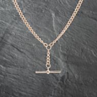 Pre-Owned 9ct Rose Gold 16 Inch T-Bar Curb Chain 41041684