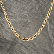Pre-Owned 9ct Yellow Gold Graduated 19 Inch Rope Chain 41041740