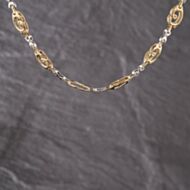 Pre-Owned 9ct Two Colour Gold Kiss & Swirl 15 Inch Fancy Chain 41041773