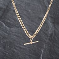 Pre-Owned Vintage 9ct Rose Gold Double Graduated 20 Inch Albert Chain 41041855