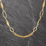 Pre-Owned 9ct Yellow Gold Marquise Shaped Linked 25 Inch Fancy Chain 41041915