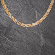 Pre-Owned 9ct Three Colour Gold Braided 17 Inch Herringbone Chain 41041916