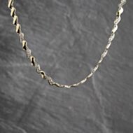 Pre-Owned 9ct Two Colour Gold Diamond Set 16 Inch Flat Link Chain 41041937