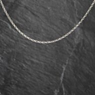 Pre-Owned 9ct White Gold Filed Link 24 Inch Rope Chain 41041961