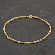 Pre-Owned 9ct Yellow Gold 7.5 Inch Rope Chain Bracelet 41051109