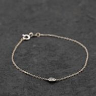 Pre-Owned 18ct White Gold 0.12ct Diamond Set 6.5 Inch Trace Chain Bracelet 41051117