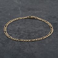 Pre-Owned 9ct Yellow Gold 8 Inch Figaro Chain Bracelet 41061257