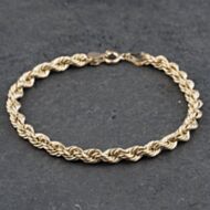 Pre-Owned 9ct Yellow Gold 7 Inch Rope Chain Bracelet 41061279