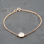Pre-Owned 9ct Rose Gold Rose Quartz 7.5 Inch Bracelet 41061285
