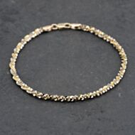 Pre-Owned 9ct Two Colour Gold Fancy 7.5 Inch Spiga Chain Bracelet 41061289