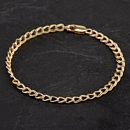Pre-Owned 9ct Yellow Gold Double Curb Bracelet 4106311