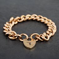 Pre-Owned Vintage Rose Gold Plain And Engraved Links Chain Bracelet 4107306