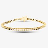 Pre-Owned 18ct Yellow Gold 2.01ct Brilliant Cut Diamond Tennis Bracelet 410758256