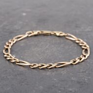 Pre-Owned 9ct Yellow Gold 3+1 9.5 Inch Chain Bracelet 41081163