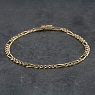 Pre-Owned 18ct Yellow Gold 5+1 Link 8.5 Inch Curb Chain Bracelet 41081165