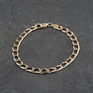 Pre-Owned 9ct Yellow Gold Square 9 Inch Curb Chain Bracelet 41081220