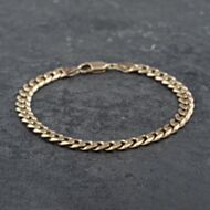 Pre-Owned 9ct Yellow Gold 9.5 Inch Curb Chain Bracelet 41081233