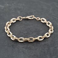 Pre-Owned Vintage Rose Gold Patterned Link 8.5 Inch Belcher Chain Bracelet 41081235