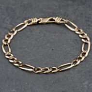 Pre-Owned 9ct Yellow Gold 3+1 8.5 Inch Figaro Chain Bracelet 41081237