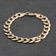 Pre-Owned 9ct Yellow Gold 8.5 Inch Curb Chain Bracelet 41081245