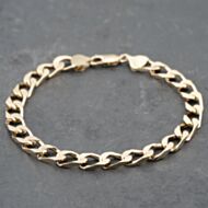 Pre-Owned 9ct Yellow Gold 8 Inch Curb Chain Bracelet 41081256