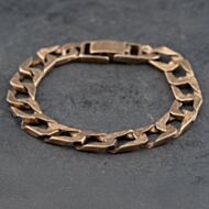 Pre-Owned 9ct Yellow Gold Heavy Flat Square 8 Inch Curb Chain Bracelet 41081257