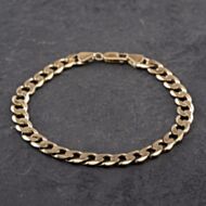 Pre-Owned 9ct Yellow Gold 9 Inch Curb Chain Bracelet 41081261