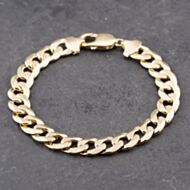 Pre-Owned 9ct Yellow Gold Heavy 8.5 Inch Curb Chain Bracelet 41081273