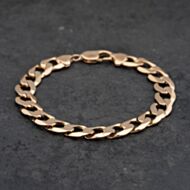 Pre-Owned 9ct Yellow Gold Heavy 8.5 Inch Curb Chain Bracelet 41081274