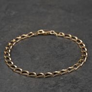 Pre-Owned Vintage Yellow Gold 8.5 Inch Curb Chain Bracelet 41081277
