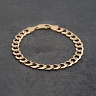 Pre-Owned 9ct Yellow Gold Open Link 8.5 Inch Curb Chain Bracelet 41081283