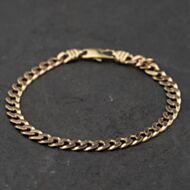 Pre-Owned 9ct Yellow Gold 9 Inch Curb Chain Bracelet 41081307