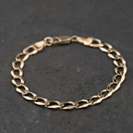 Pre-Owned 9ct Yellow Gold 8.5 Inch Curb Chain Bracelet 41081308