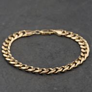 Pre-Owned 9ct Yellow Gold 9.5 Inch Curb Chain Bracelet 41081314