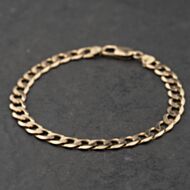 Pre-Owned 9ct Yellow Gold 8.5 Inch Curb Chain Bracelet 41081317