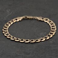 Pre-Owned 9ct Yellow Gold 8.5 Inch Curb Chain Bracelet 41081328