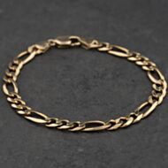 Pre-Owned 9ct Yellow Gold 9 Inch Figaro Chain Bracelet 41081333