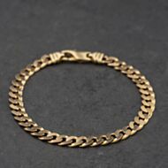 Pre-Owned 9ct Yellow Gold 8 Inch Curb Chain Bracelet 41081334