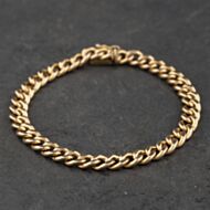 Pre-Owned 9ct Yellow Gold 8 Inch Curb Chain Bracelet 41081339