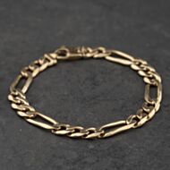 Pre-Owned 9ct Yellow Gold 8 Inch Figaro Chain Bracelet 41081341