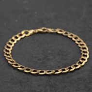 Pre-Owned 9ct Yellow Gold 8 Inch Curb Chain Bracelet 41081346