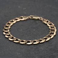 Pre-Owned 9ct Yellow Gold 8 Inch Curb Chain Bracelet 41081349