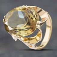 Pre-Owned Vintage Yellow Gold Smokey Quartz Dress Ring 41101018